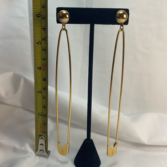 Vintage Steampunk Large Safety Pin Earrings - Picture 3 of 4